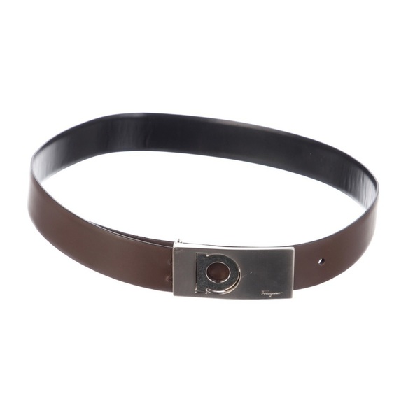 Salvatore Ferragamo Women’s Brown Skinny Leather Waist Gancio Logo Belt Size XS main image 8
